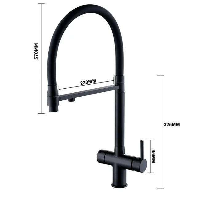 Robinet cuisine flexible purificateur d'eau en laiton
