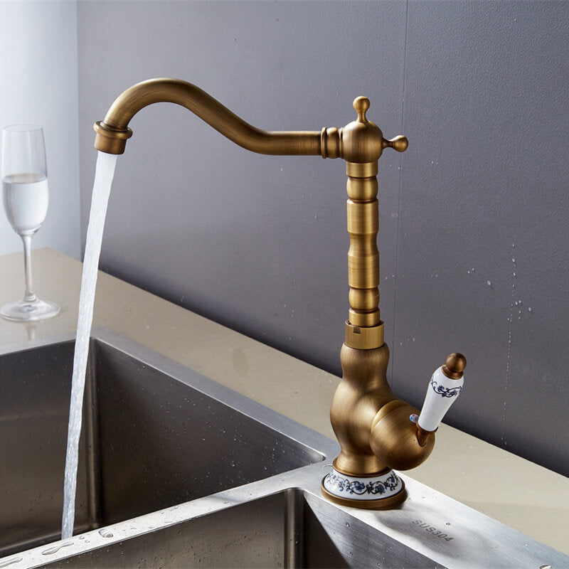 Robinet vintage pour cuisine en laiton