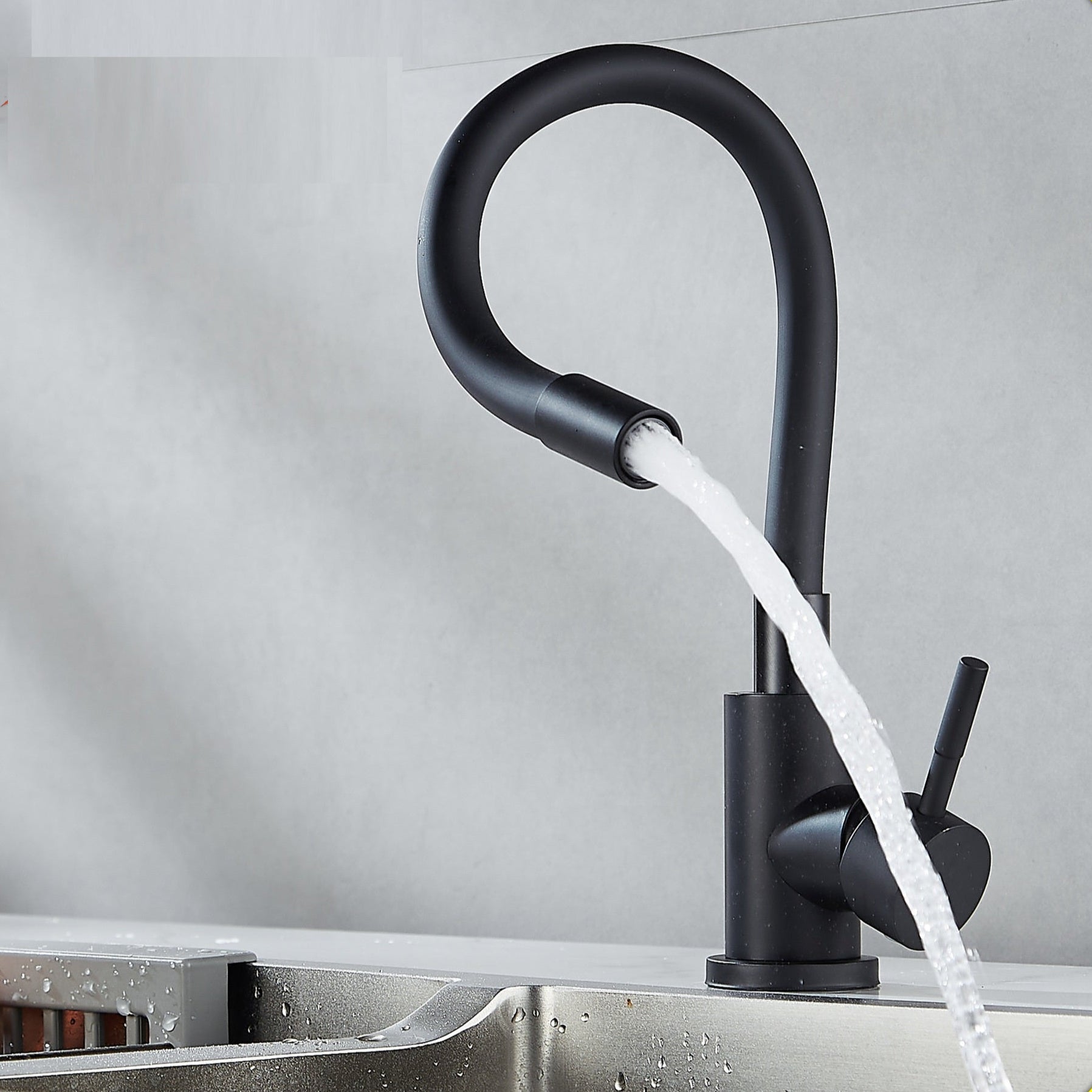 Robinet flexible pour cuisine col de cygne en inox