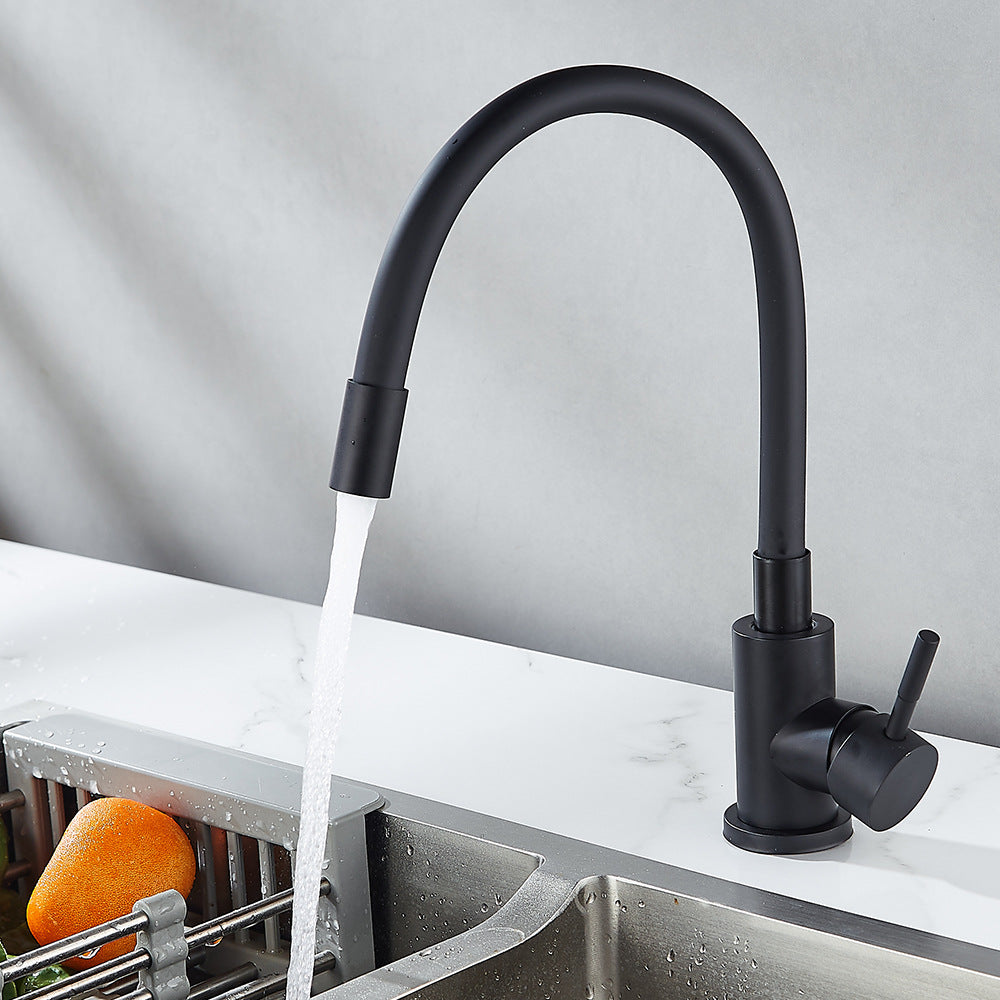 Robinet flexible pour cuisine col de cygne en inox