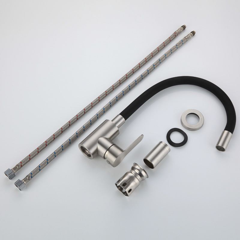 Robinet flexible pour cuisine col de cygne en inox