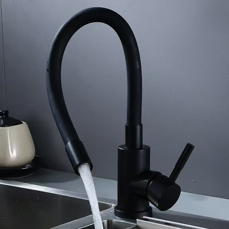 Robinet flexible pour cuisine col de cygne en inox