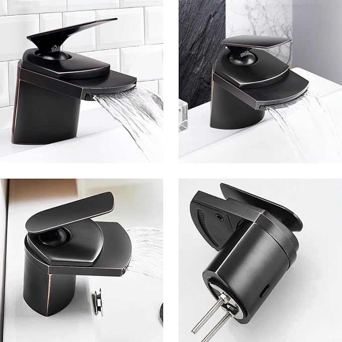 Robinet salle de bain cascade 3 voies en laiton