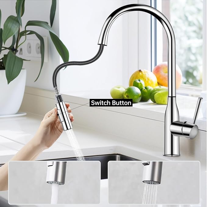 Robinet de cuisine avec douchette extractible en Laiton