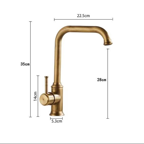 Robinet vintage pour cuisine en laiton