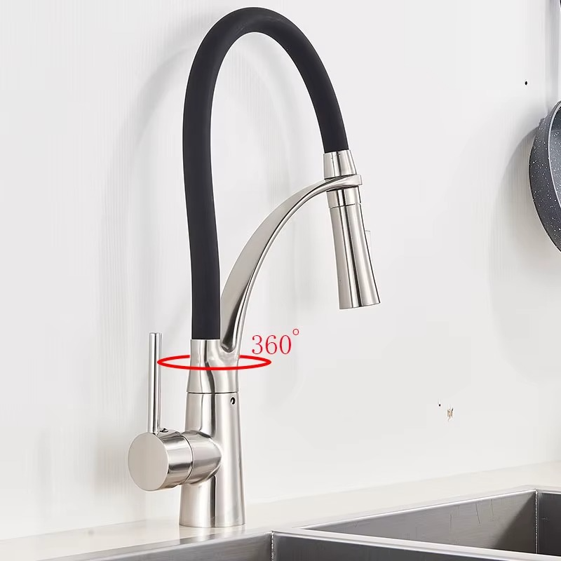 Robinet de cuisine flexible en laiton