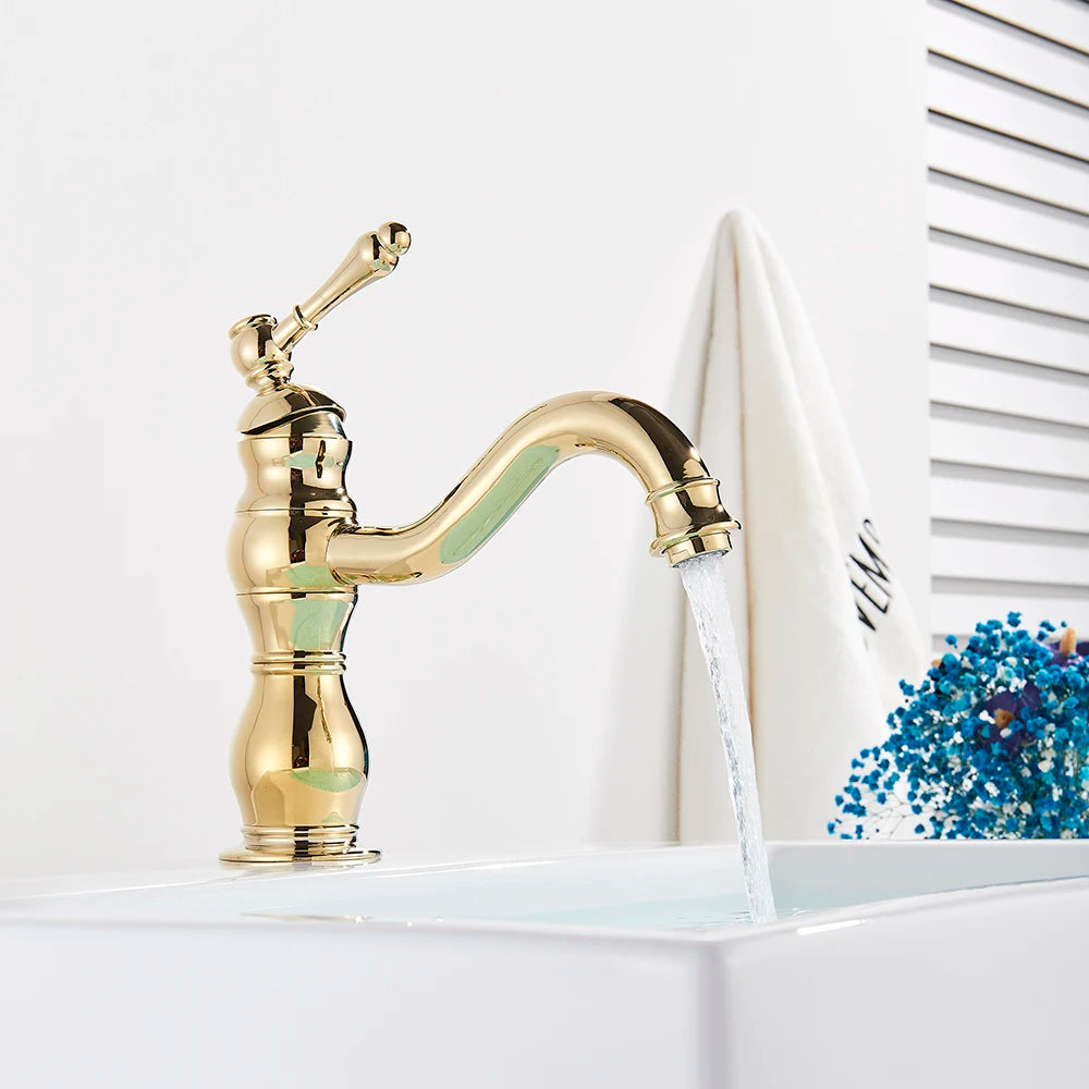 Robinet vintage pour salle de bain en laiton