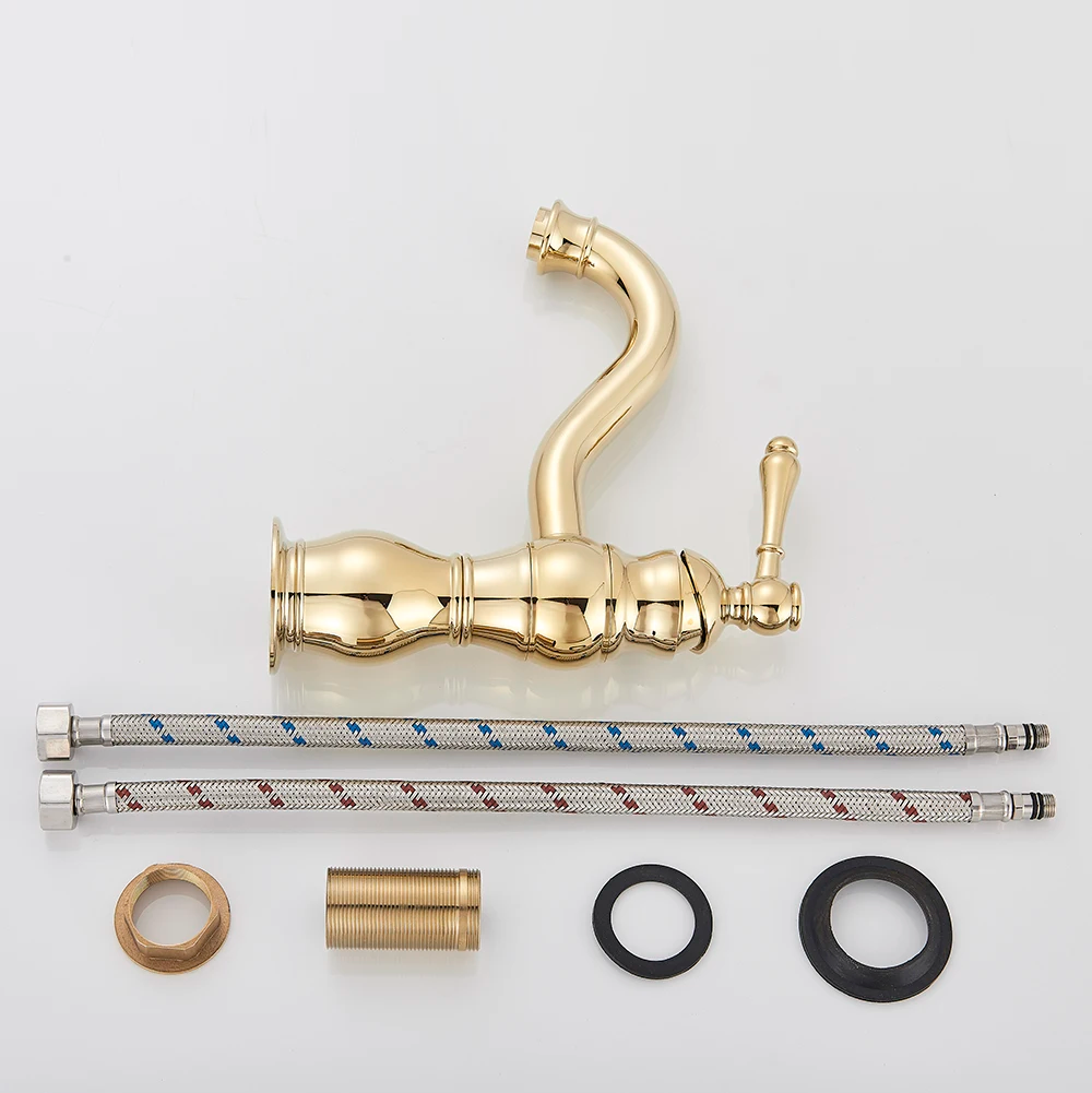 Robinet vintage pour salle de bain en laiton