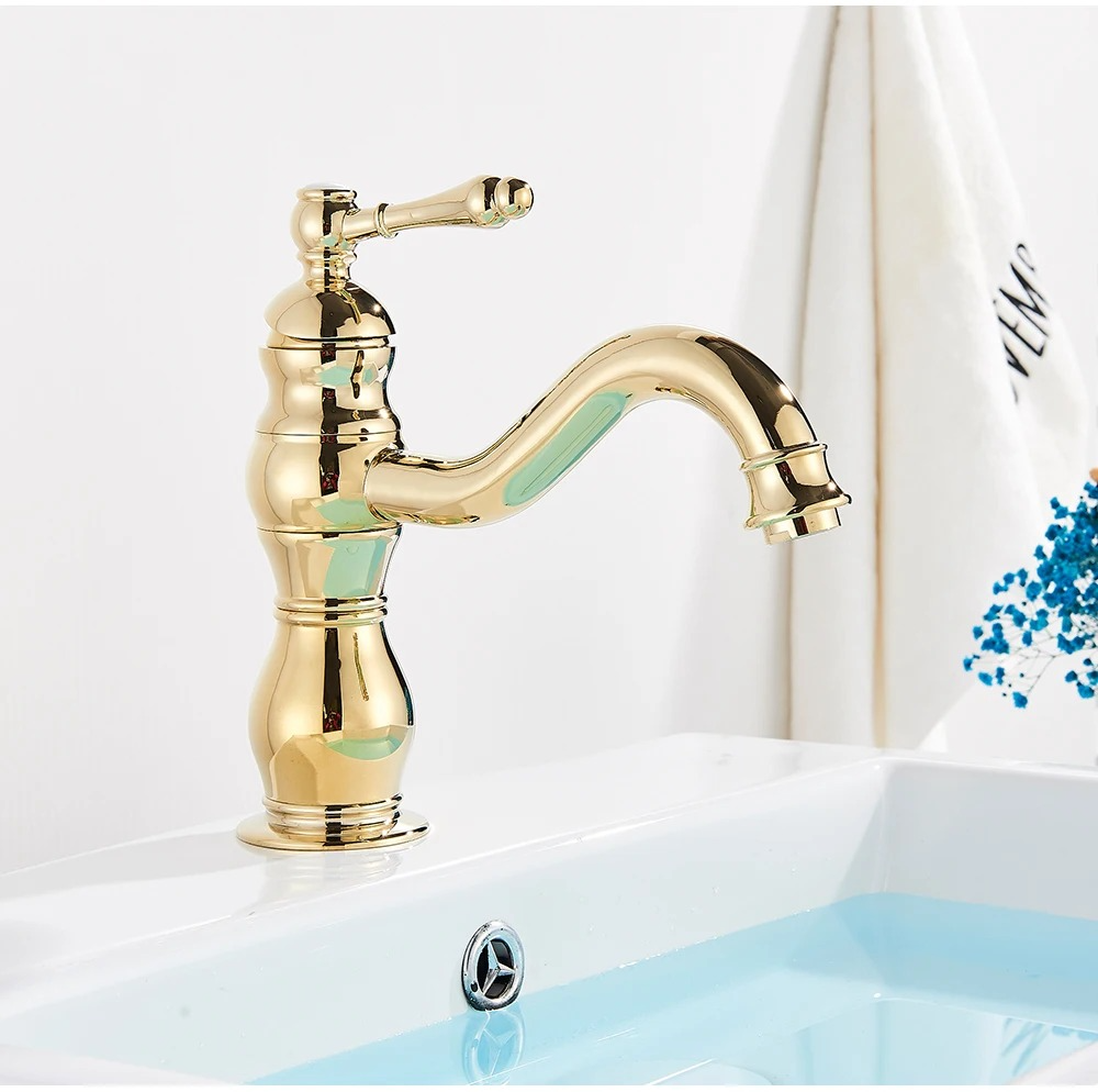 Robinet vintage pour salle de bain en laiton