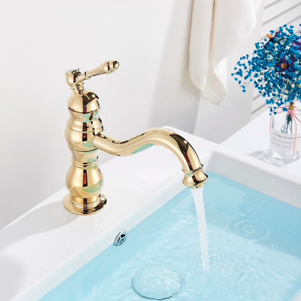 Robinet vintage pour salle de bain en laiton