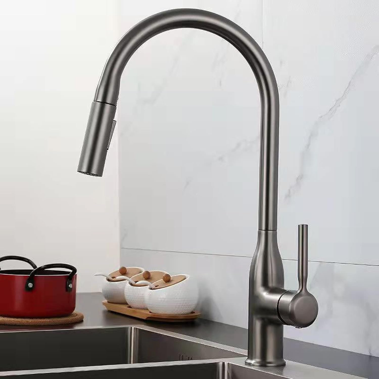 Robinet de cuisine avec douchette extractible en Laiton