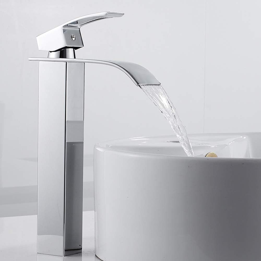 Robinet haut cascade pour vasque salle de bain en laiton