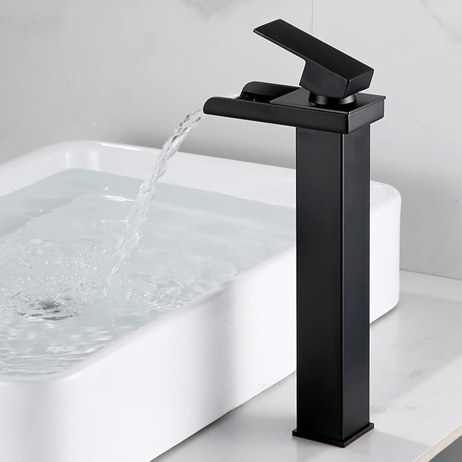 robinet haut cascade pour vasque salle de bain en laiton