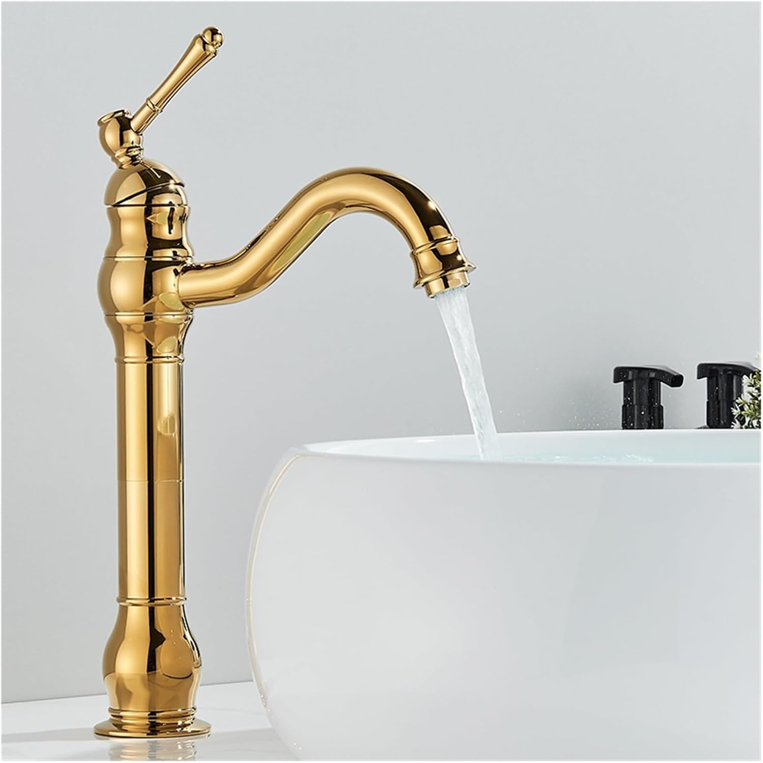 Robinet haut vintage pour vasque salle de bain en laiton