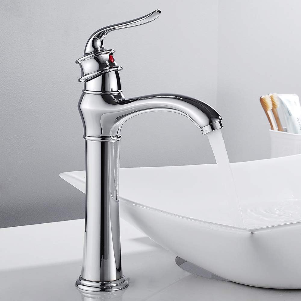 Robinet haut vintage pour vasque salle de bain en laiton