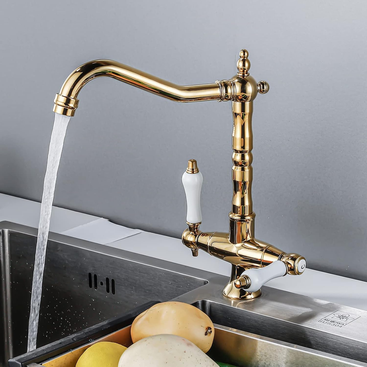 Robinet cuisine vintage purificateur d'eau en laiton
