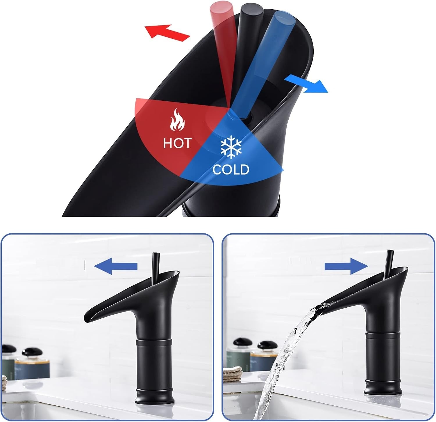 Robinet cascade salle de bain en laiton