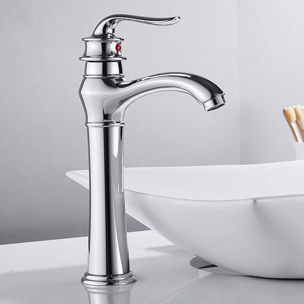 Robinet haut vintage pour vasque salle de bain en laiton