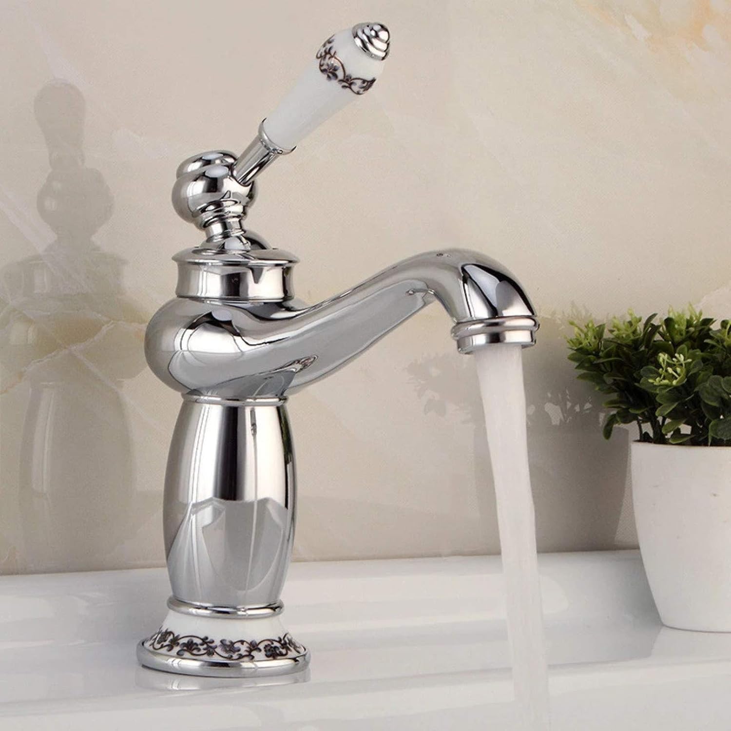 Robinet vintage pour salle de bain en laiton