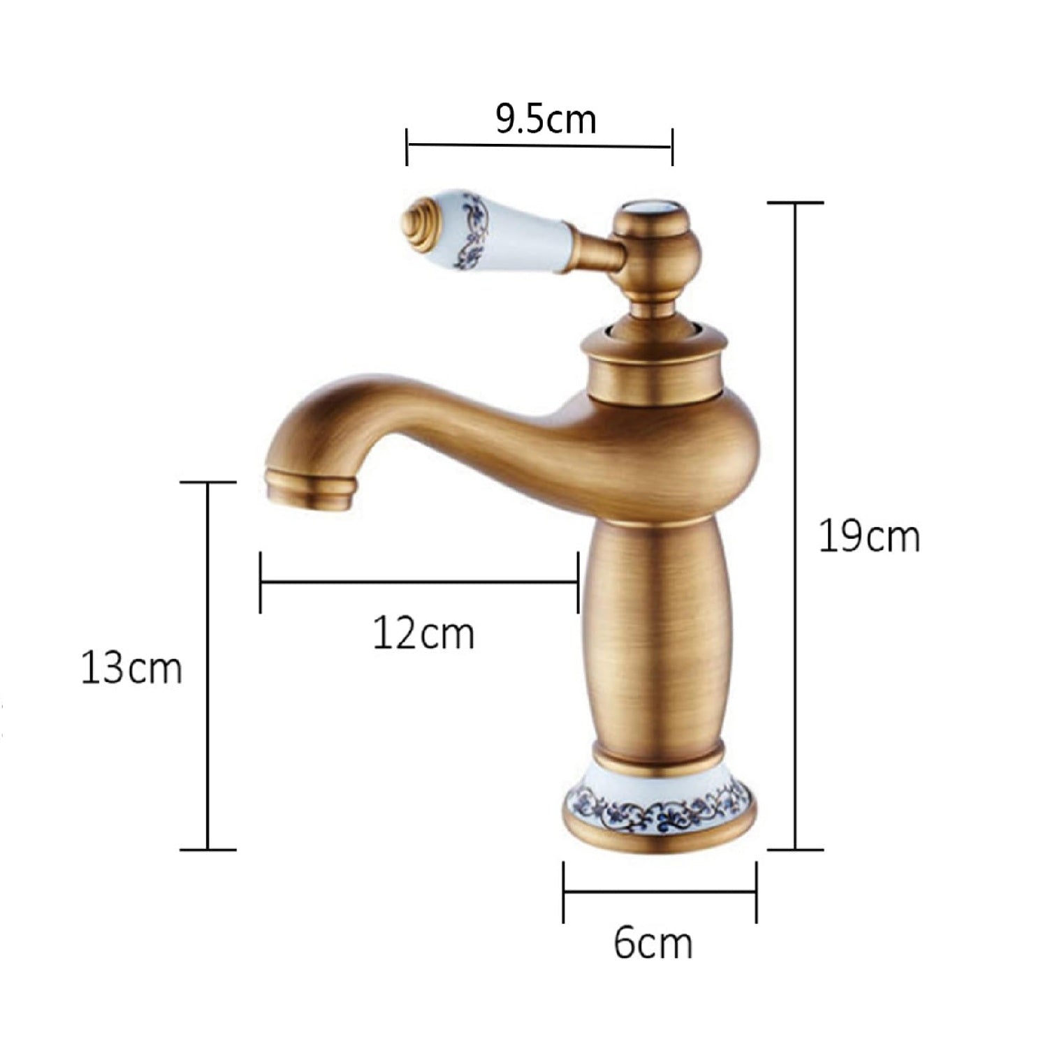 Robinet vintage pour salle de bain en laiton