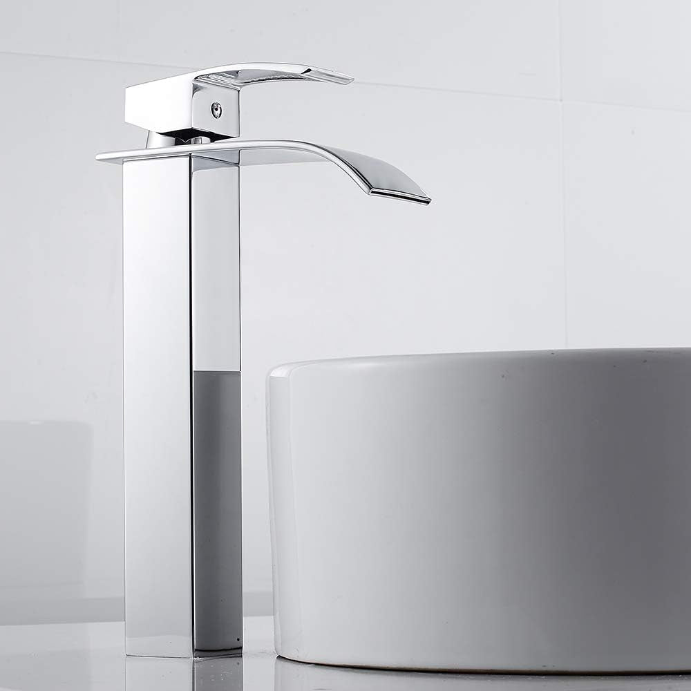 Robinet haut cascade pour vasque salle de bain en laiton