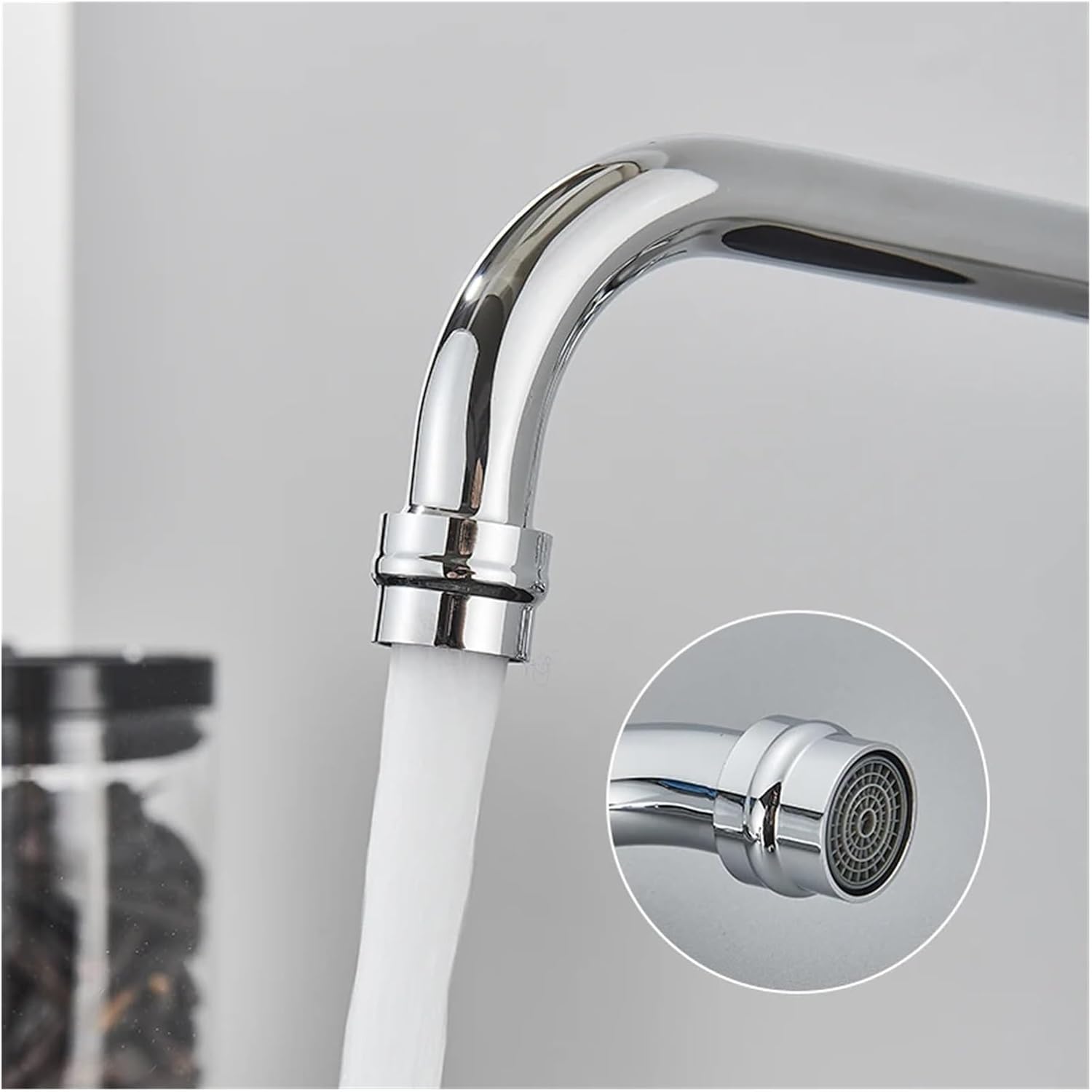 Robinet mural pour cuisine retro en inox