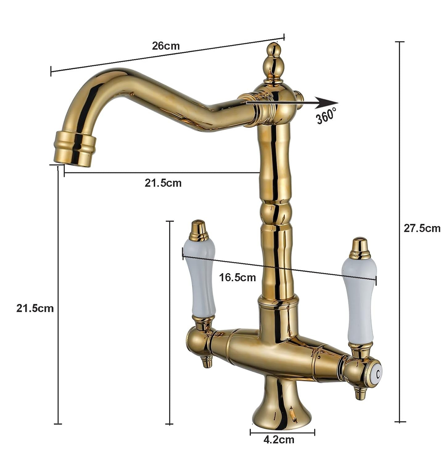 Robinet cuisine vintage purificateur d'eau en laiton