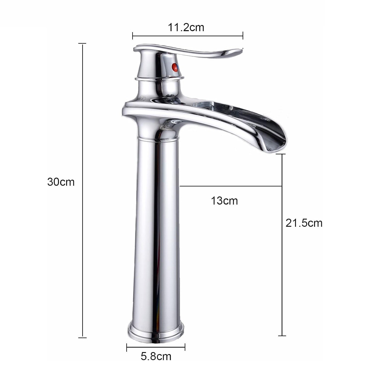 Robinet haut cascade vintage pour vasque salle de bain en laiton