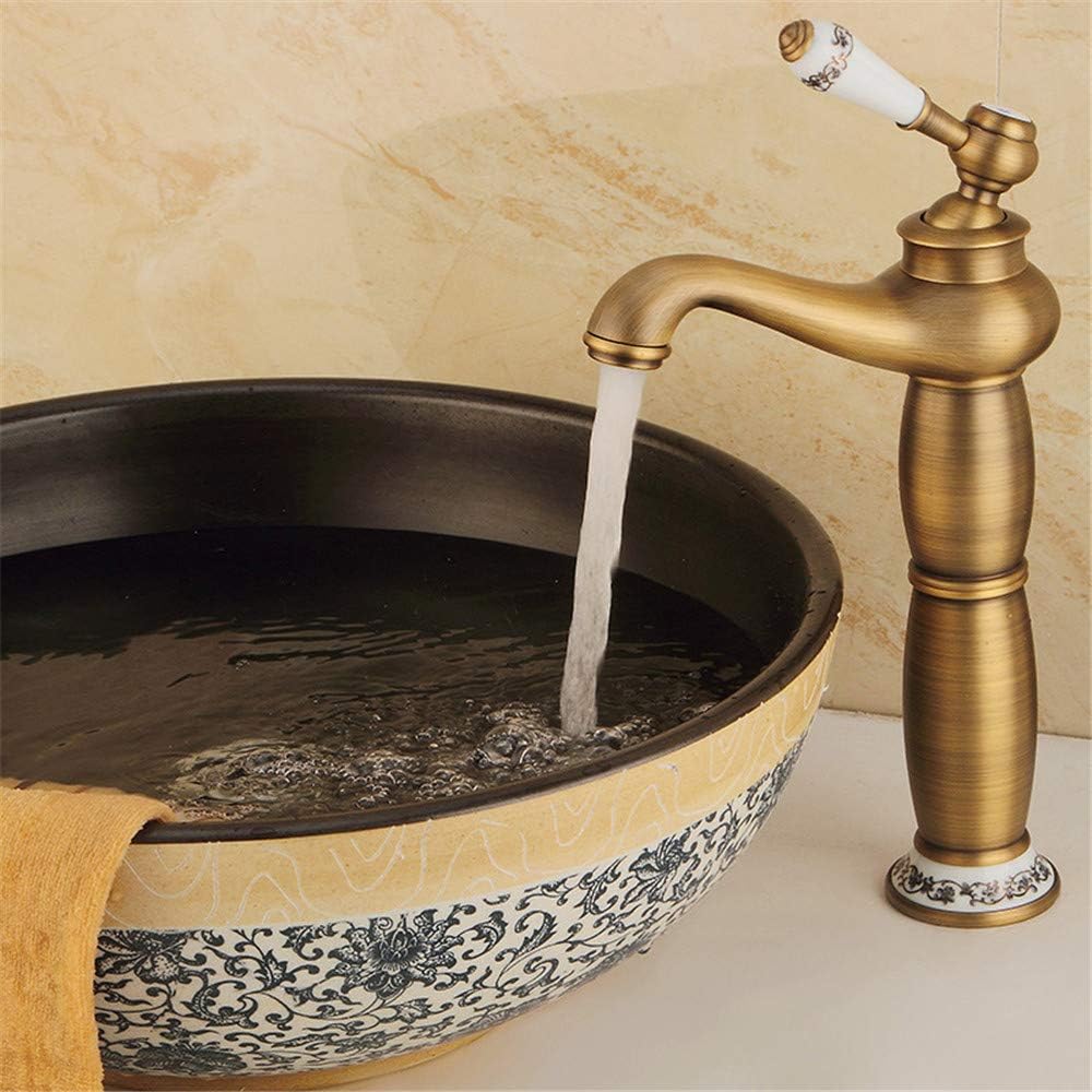 Robinet haut vintage pour vasque salle de bain en laiton