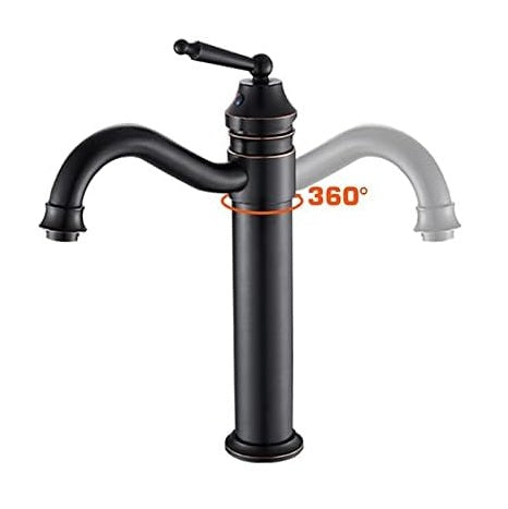 Robinet haut vintage pour vasque de salle de bain en laiton