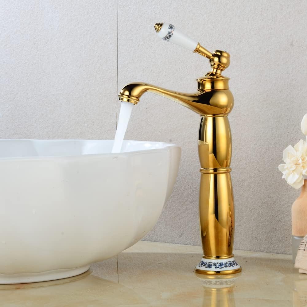 Robinet haut vintage pour vasque salle de bain en laiton