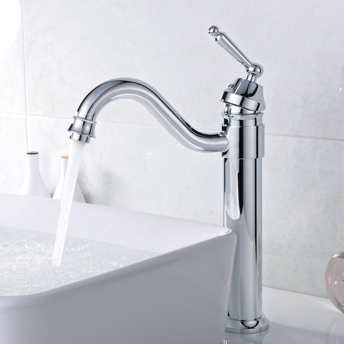 Robinet haut vasque salle de bain vintage en laiton