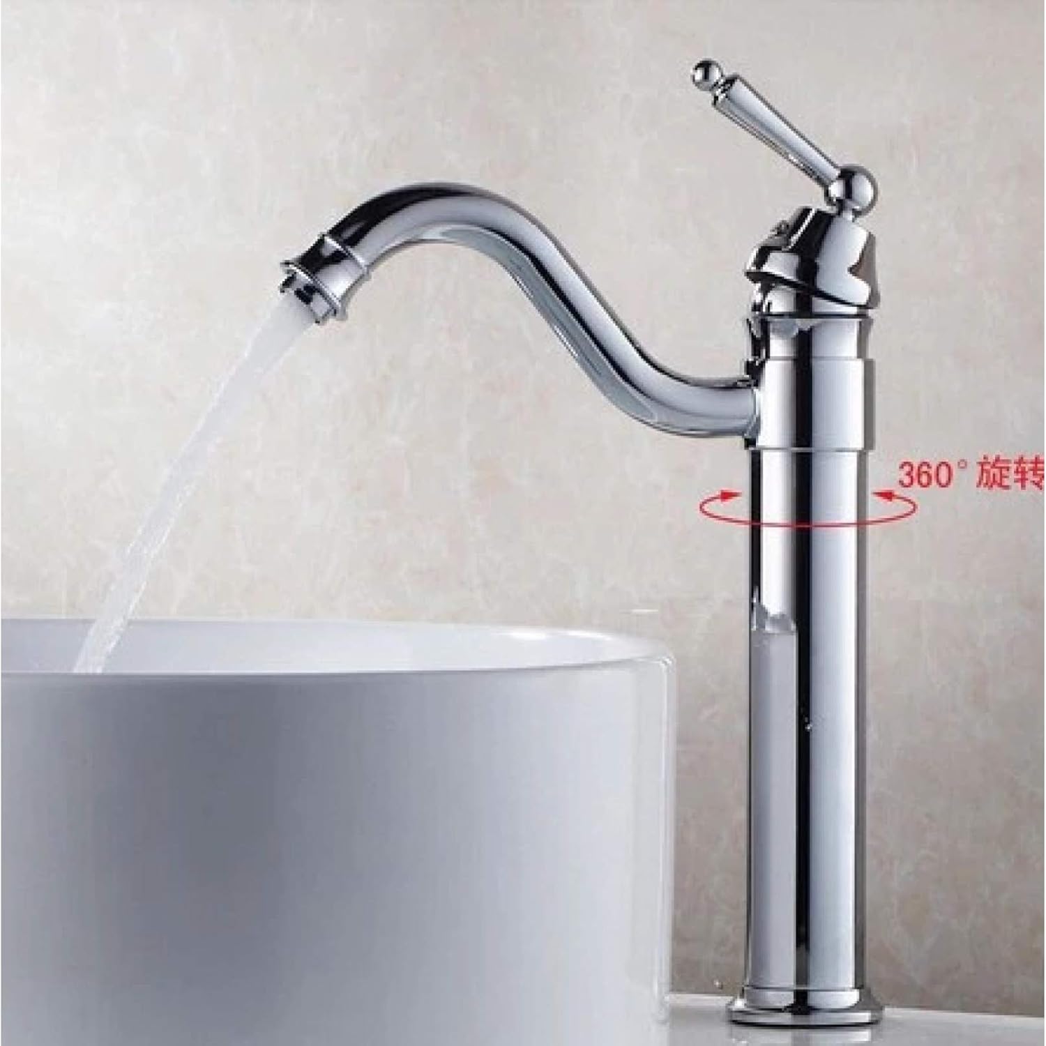Robinet haut vintage pour vasque de salle de bain en laiton