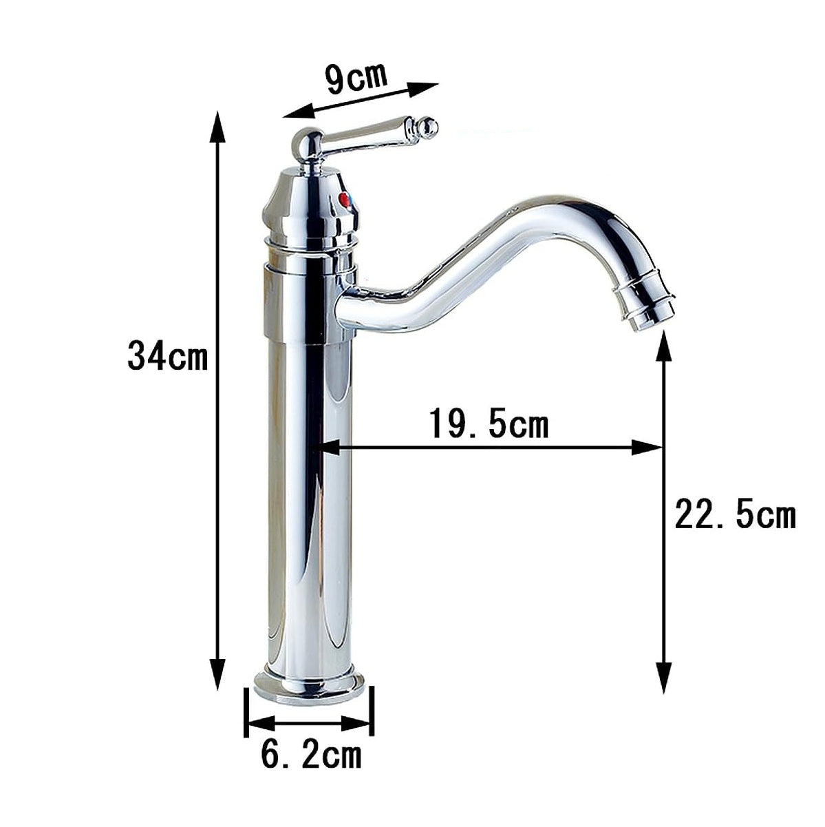 Robinet haut vasque salle de bain vintage en laiton