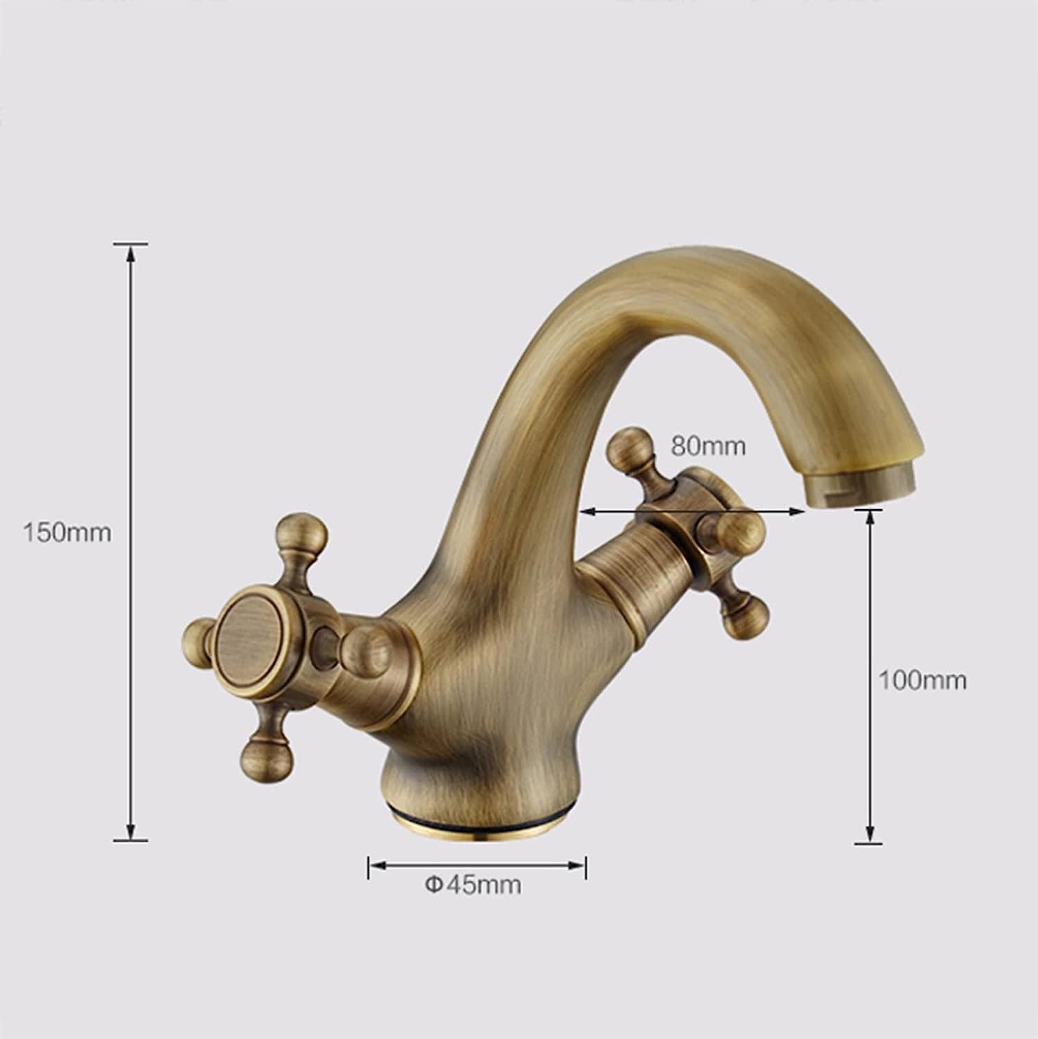 Robinet vintage pour salle de bain en laiton