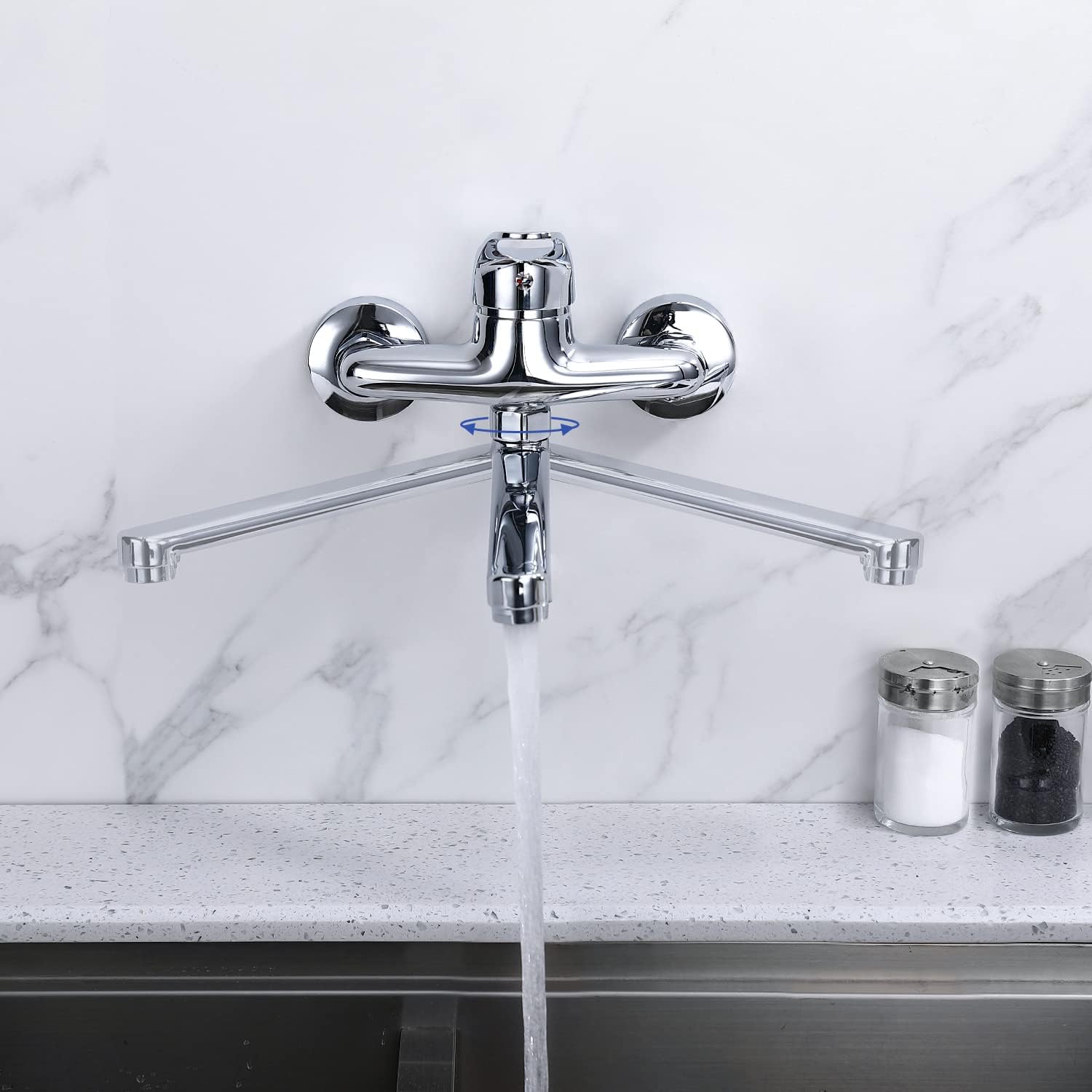Robinet mural pour cuisine en laiton