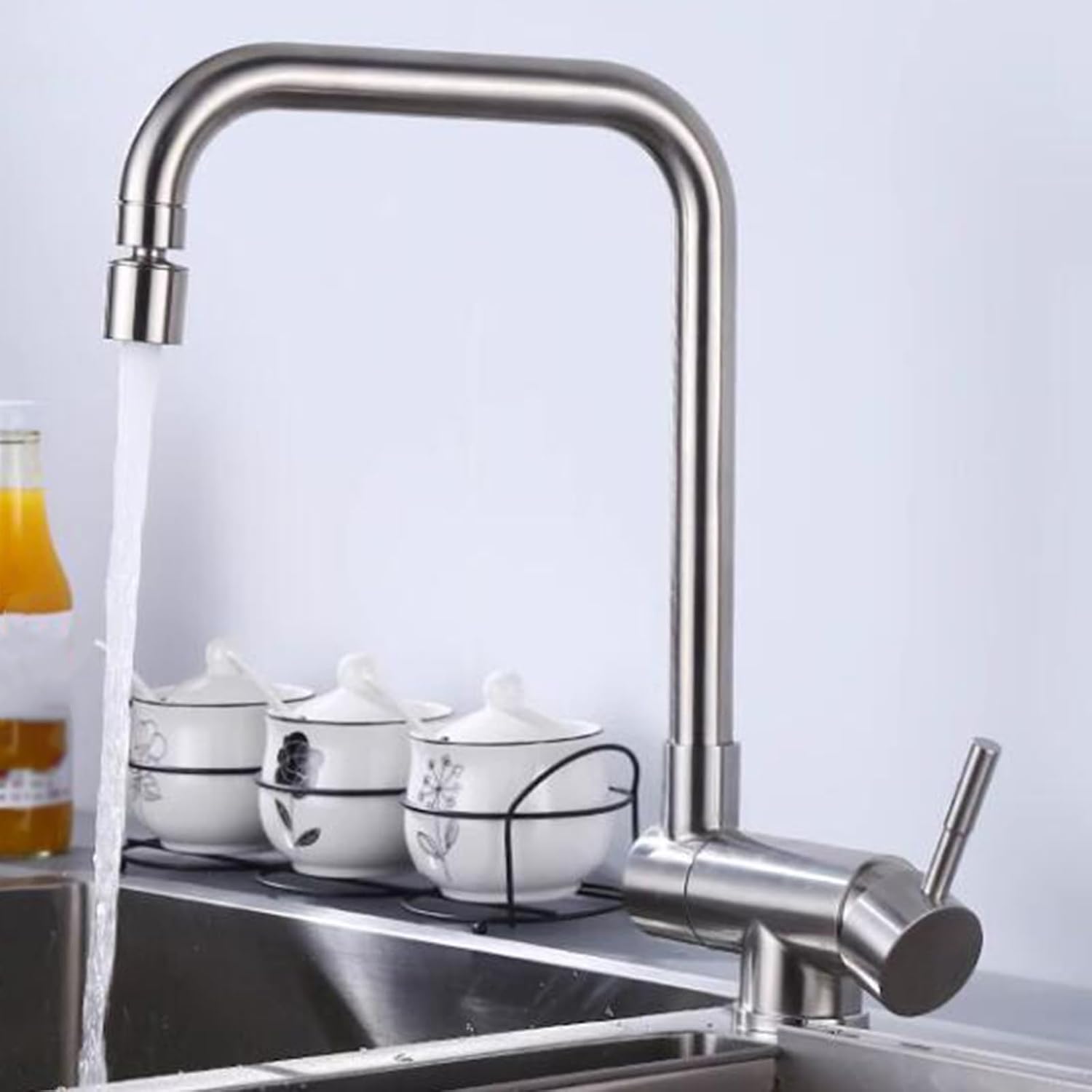 Robinet cuisine pliable sous fenêtre laiton