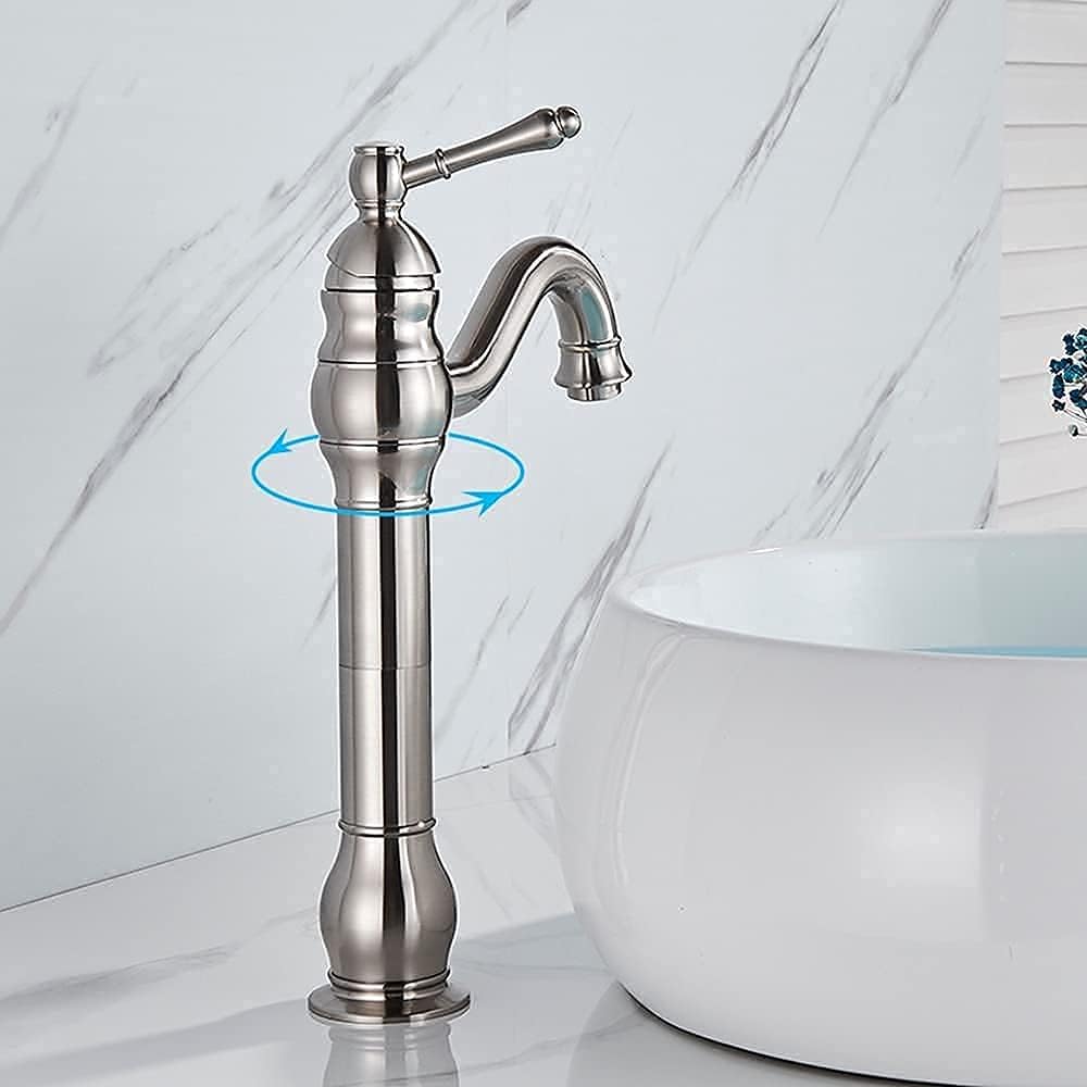 Robinet haut vintage pour vasque salle de bain en laiton