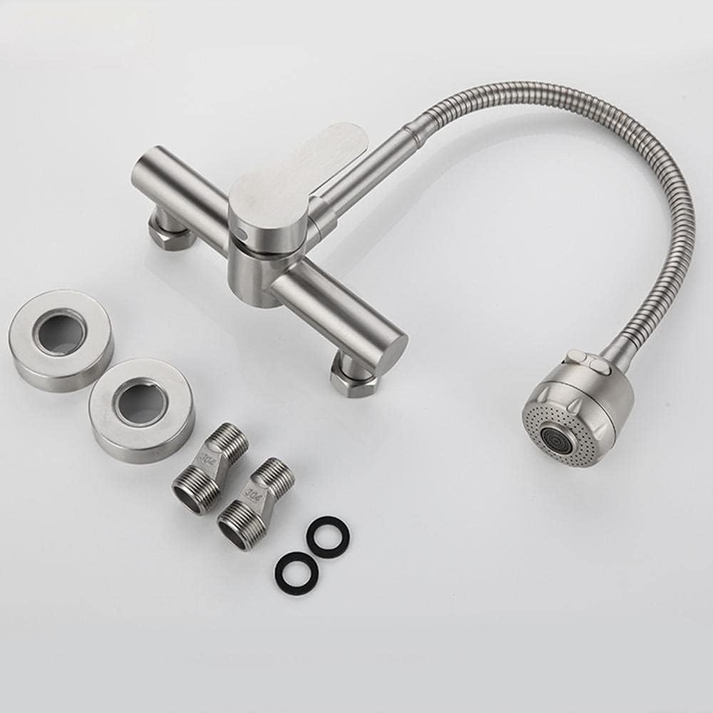 Robinet mural flexible pour cuisine en laiton