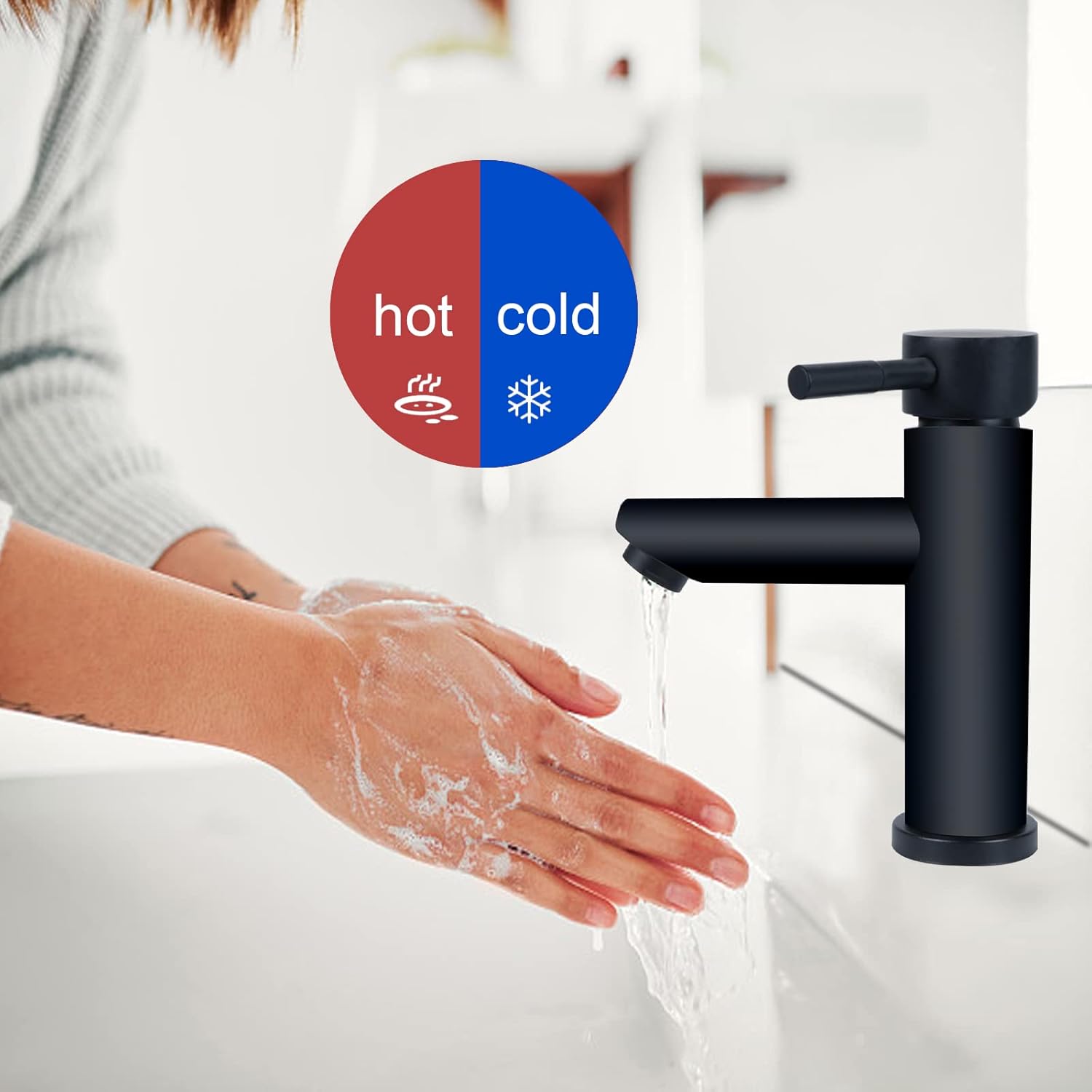 Robinet lavabo salle de bain en laiton