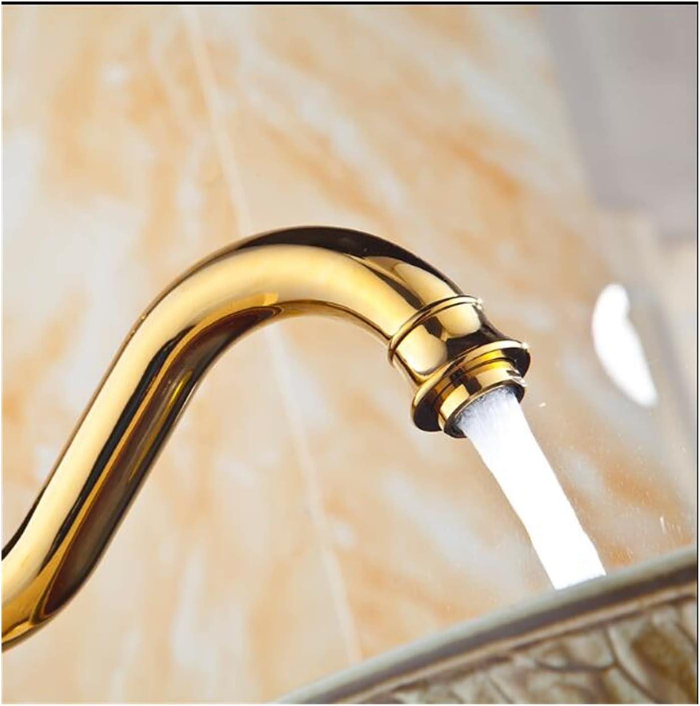 Robinet haut vintage pour vasque de salle de bain en laiton