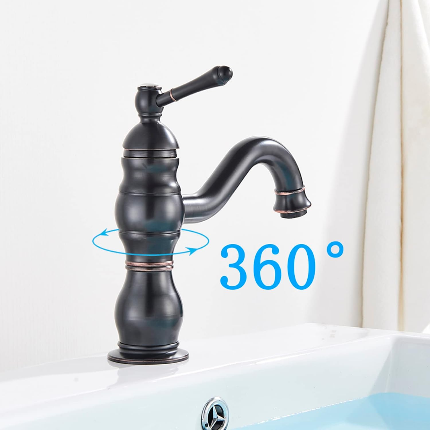 Robinet vintage pour salle de bain en laiton