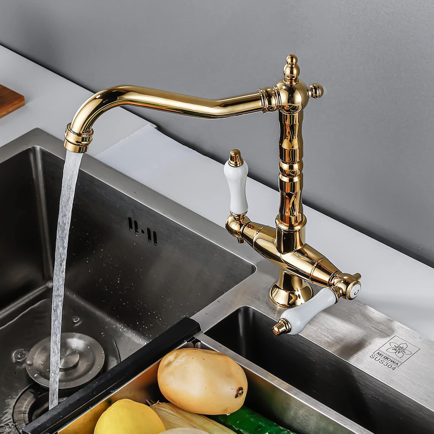 Robinet cuisine vintage purificateur d'eau en laiton