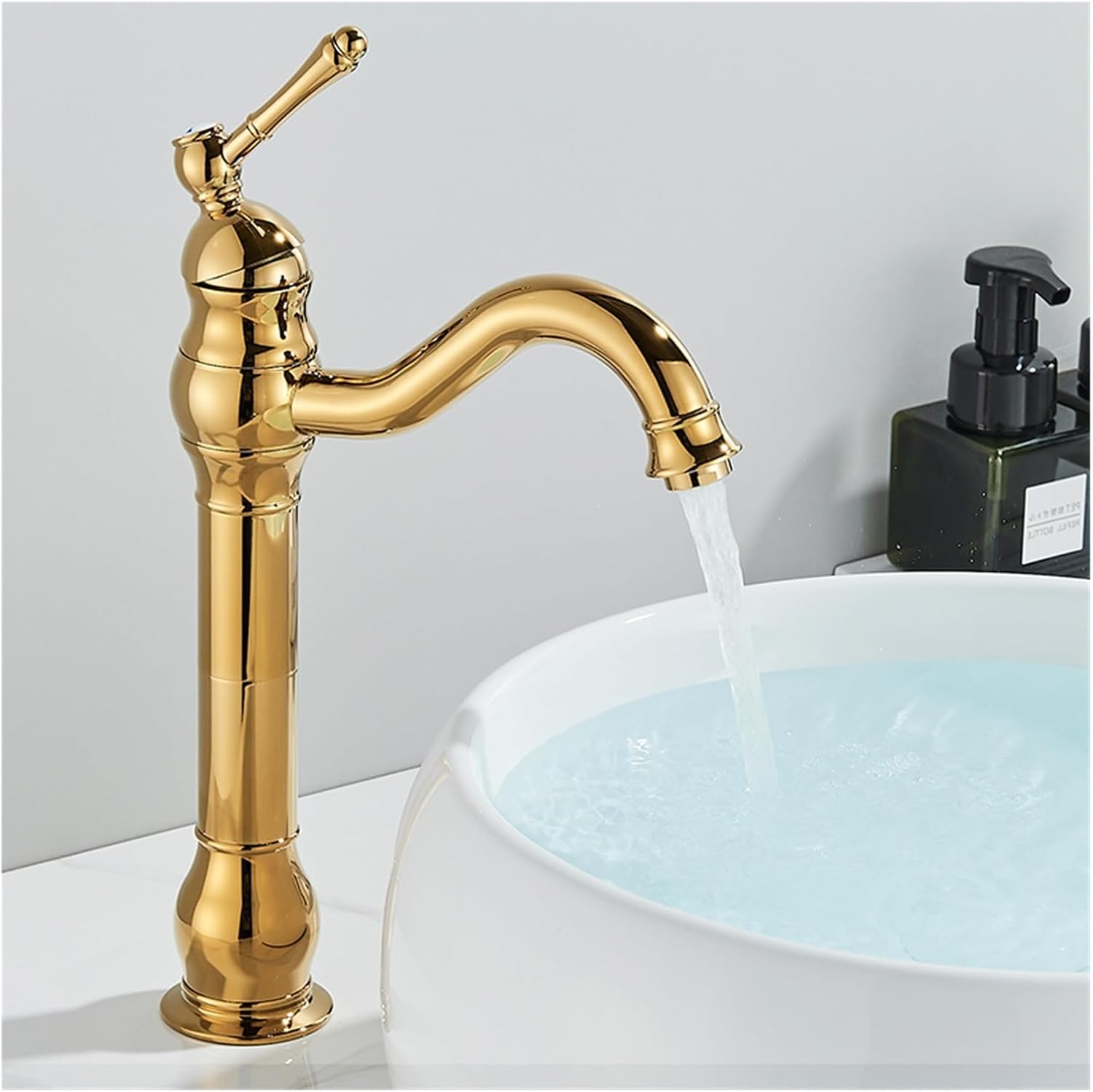Robinet haut vintage pour vasque salle de bain en laiton