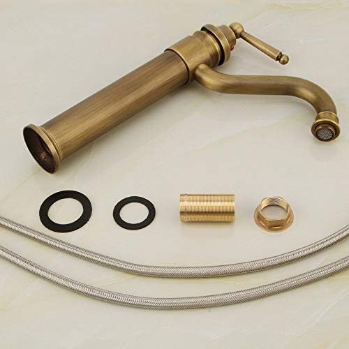 Robinet haut vintage pour vasque de salle de bain en laiton