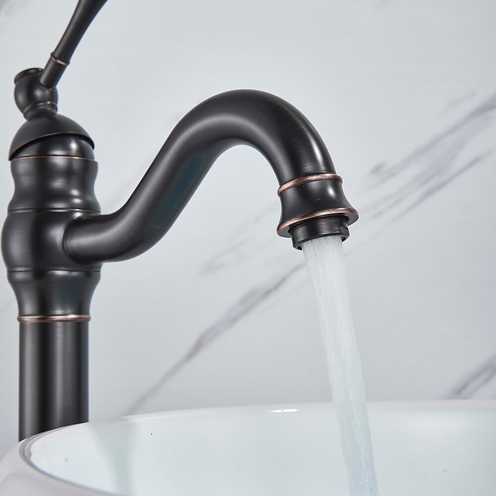 Robinet haut vintage pour vasque salle de bain en laiton