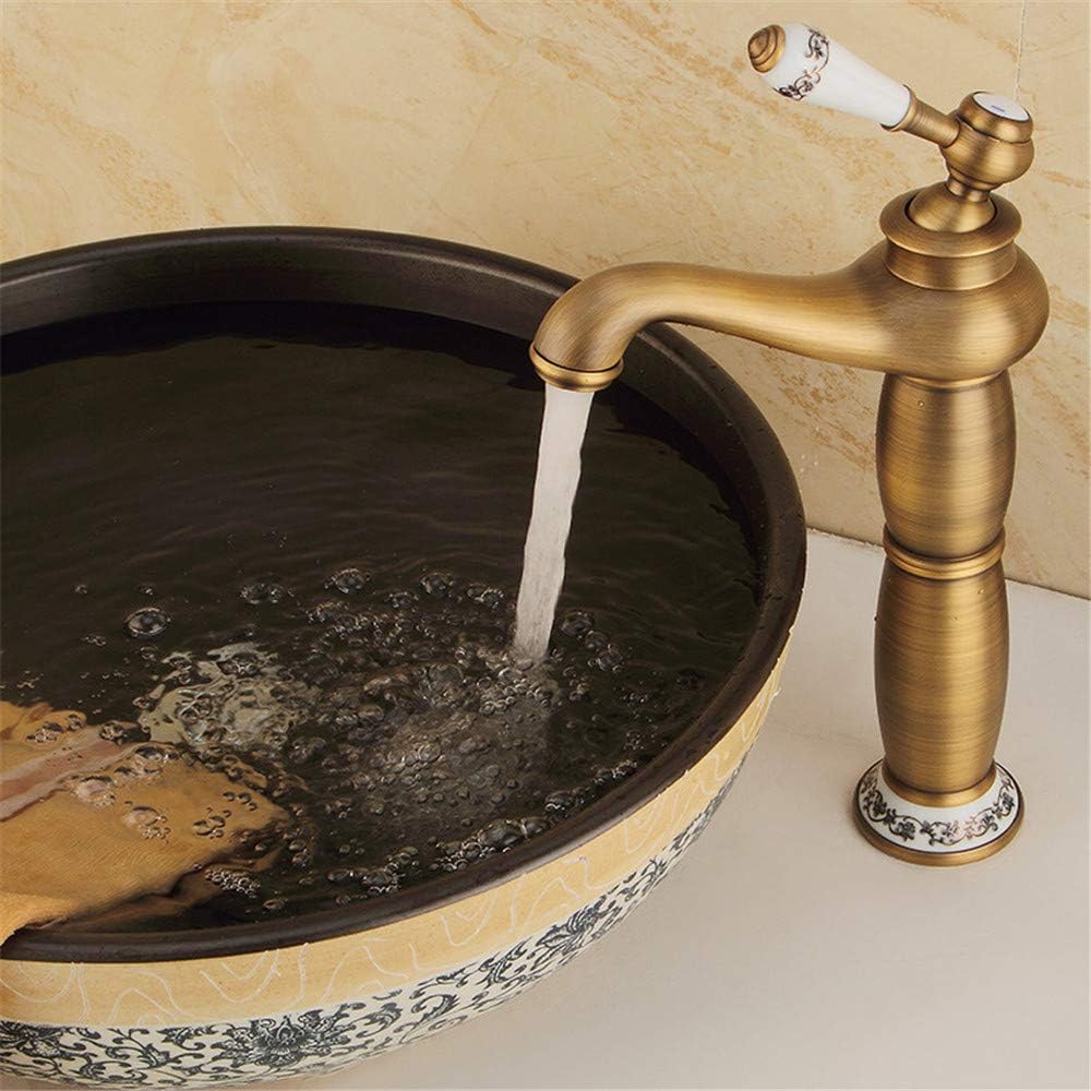 Robinet haut vintage pour vasque salle de bain en laiton