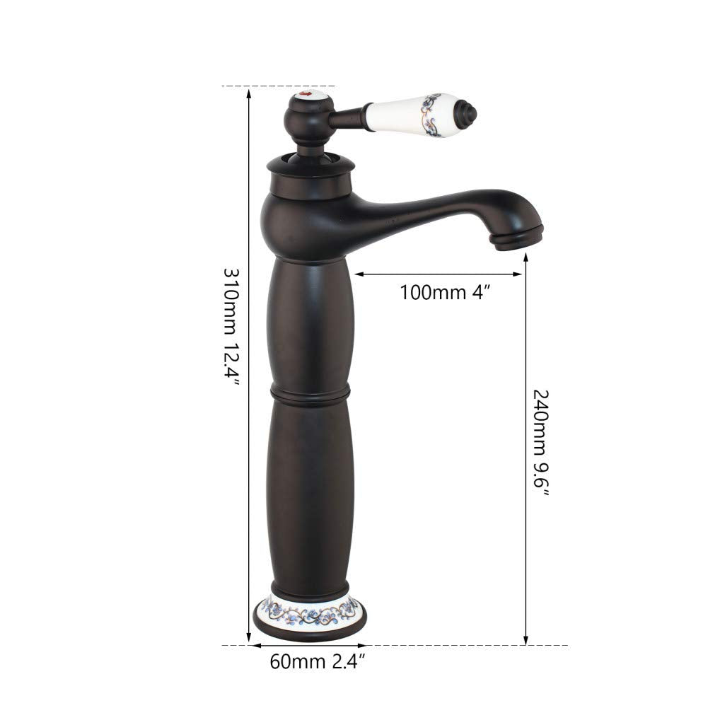 Robinet haut vintage pour vasque salle de bain en laiton