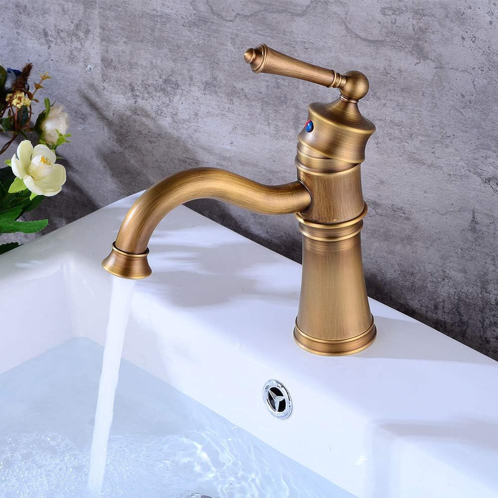 Robinet salle de bain vintage en laiton