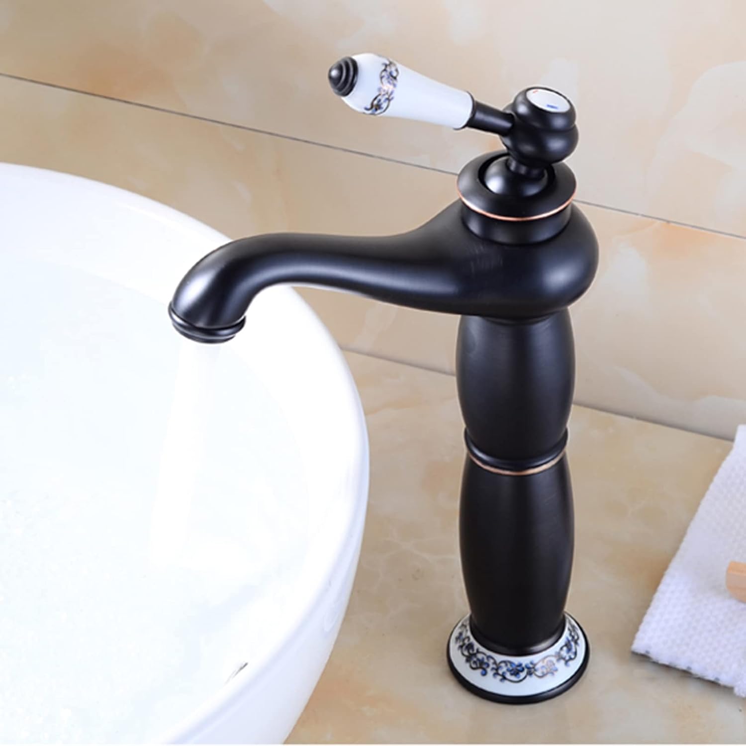 Robinet haut vintage pour vasque salle de bain en laiton